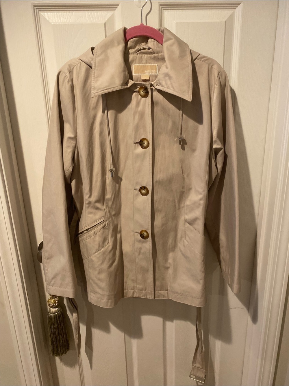 Michael Kors Classic Women's Beige Rain Jacket with Hood